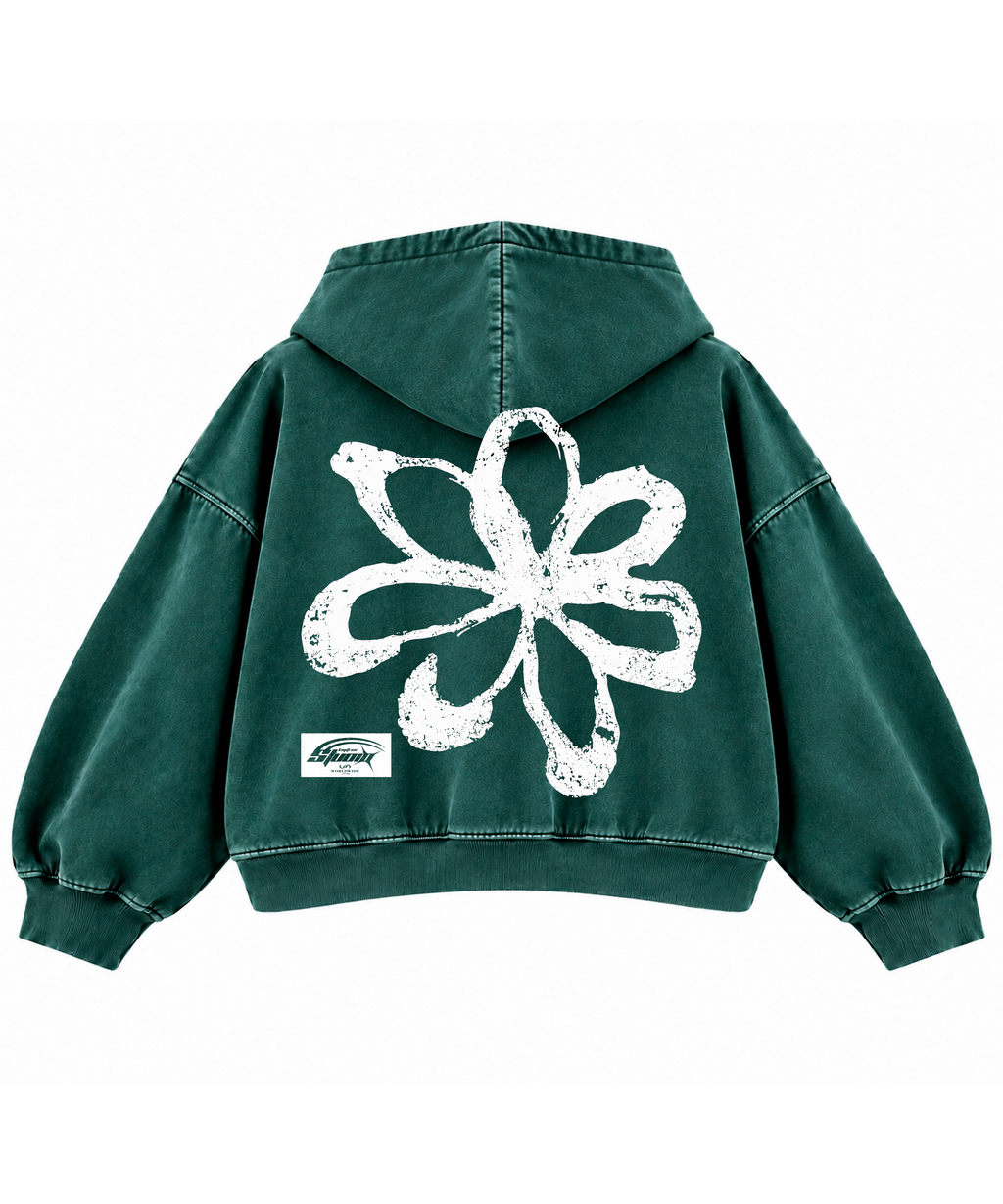 Polerón White Flower Boxy Fit