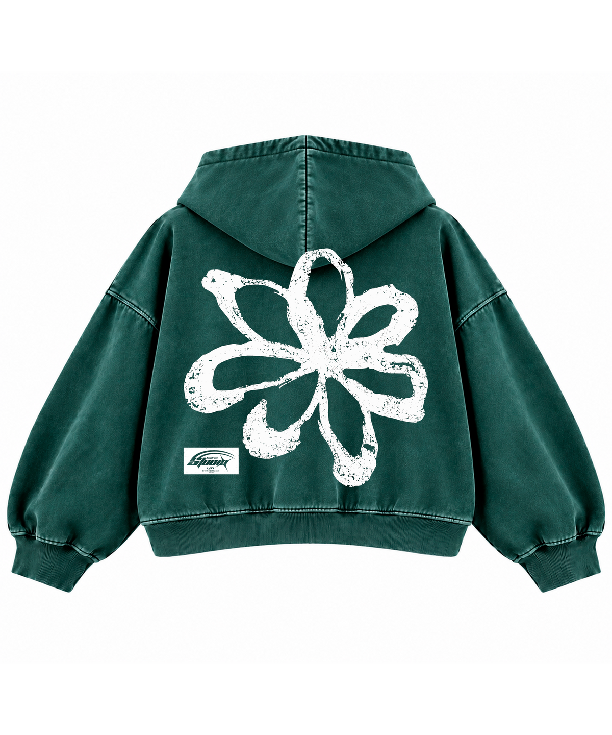 Polerón White Flower Boxy Fit